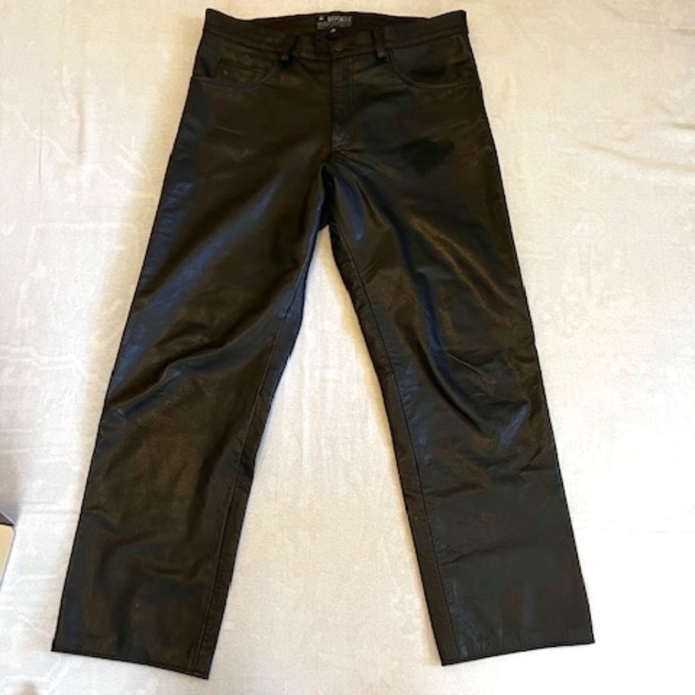 Men's Black Leather Pants